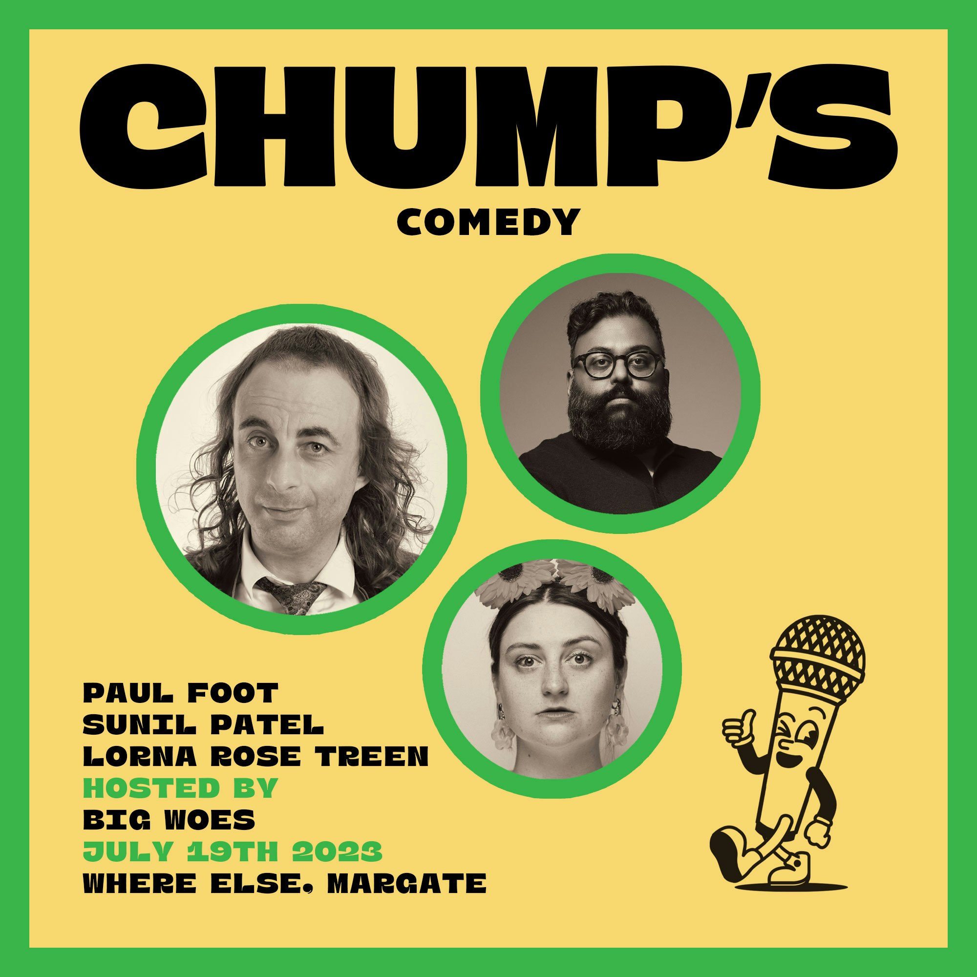 Chump's Paul Foot, Sunil Patel, Lorna Rose Treen performing live